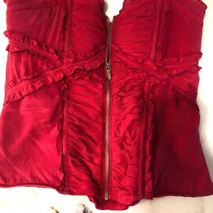Bebe red bustier top